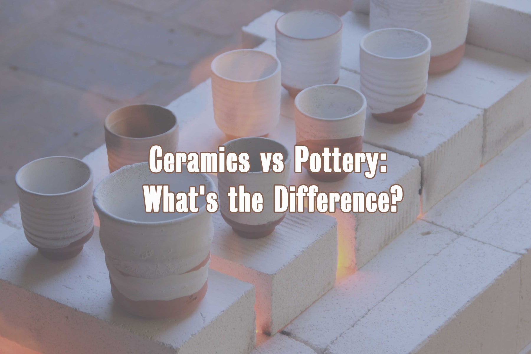 Ceramic Pottery sitting on top of Ceramic Bricks