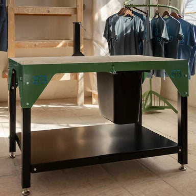 Wedging Table in Green and Black Front View