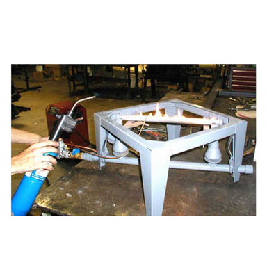 Olympic 2827 Gas Kiln Ignition System Being Lit By Torch