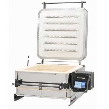 Evenheat Studio Pro 17 Clamshell Glass Kiln Front Top Open View