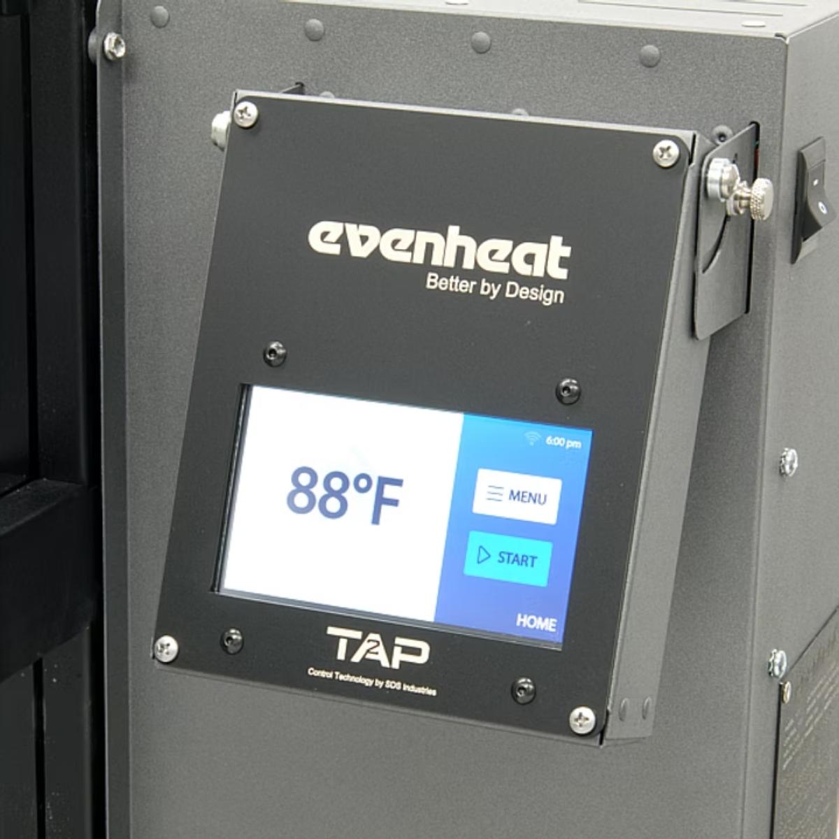 Evenheat HT-1 Industrial Kiln View of Controller Swing View Equipped