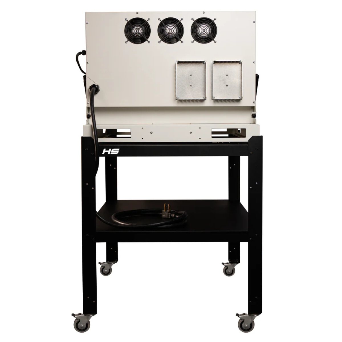 Hot Shot 24G Clamshell Kiln with Rolling Stand Rear View