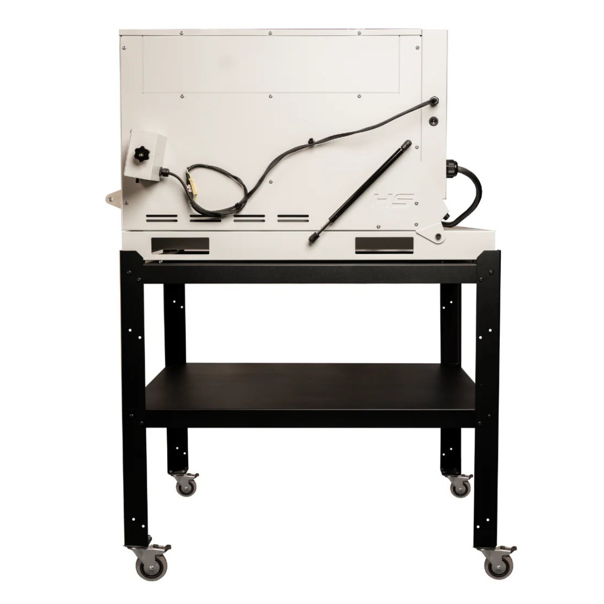 Hot Shot 24G Clamshell Kiln with Rolling Stand Side View