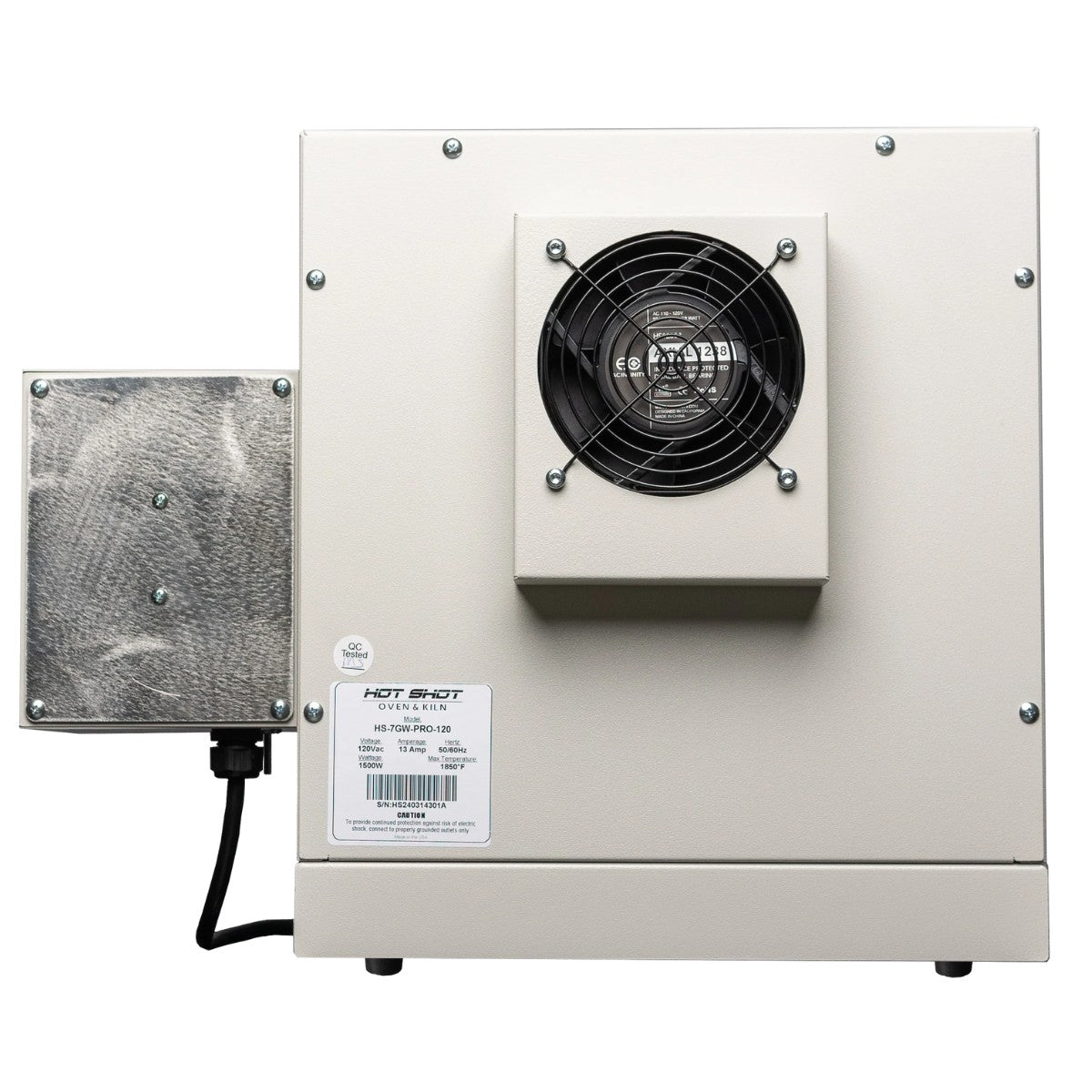 Hot Shot 7GV Vitrigraph Kiln Rear View with Fan