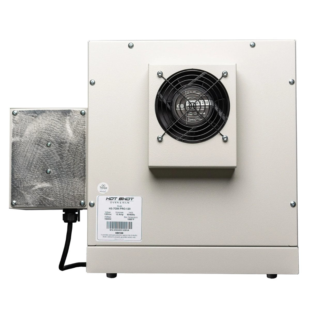 Hot Shot 7G Enameling Kiln Rear View with Fan