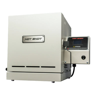 Hot Shot HS-360 Heat Treating Kiln Front Closed View with Spark Controller