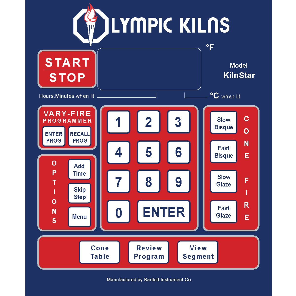 Olympic 1814HE Pottery Kiln 12-Key Controller